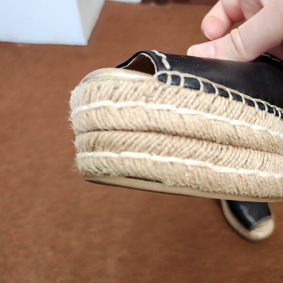 Prada Leather Espadrille Platform Open Toe Shoe - Picture 6 of 8